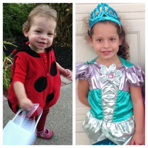 Proof of time going too quickly. My oldest trick or treating for the first time, and this year.